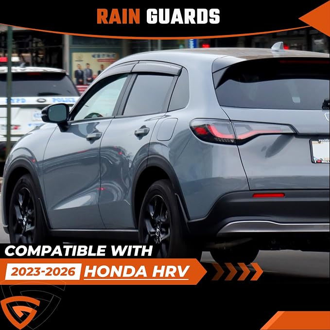 Rain Guards Compatible with Honda HRV 2023 2024 2025 2026, Tape-on Durable Side Window Sun Wind Deflectors, 2023-2026 HRV Rain Guard Black 4 PCS