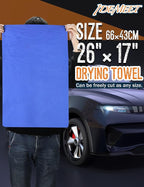 Premium Absorbent Car Drying Chamois Cloth Shammy Towel, 26' x17'' Large, Reusable for Vehicle, Bathroom, Dust Remove, No Spots/Streak/Scratch, Blue