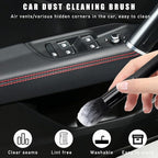 2PCS Car Interior Dust Brush, Soft Scratch Free Auto Detailing Brushes, Universal Vehicle Interior Cleaning Tool for Automotive Dashboard, Air Vents, Leather (Long Black & White)