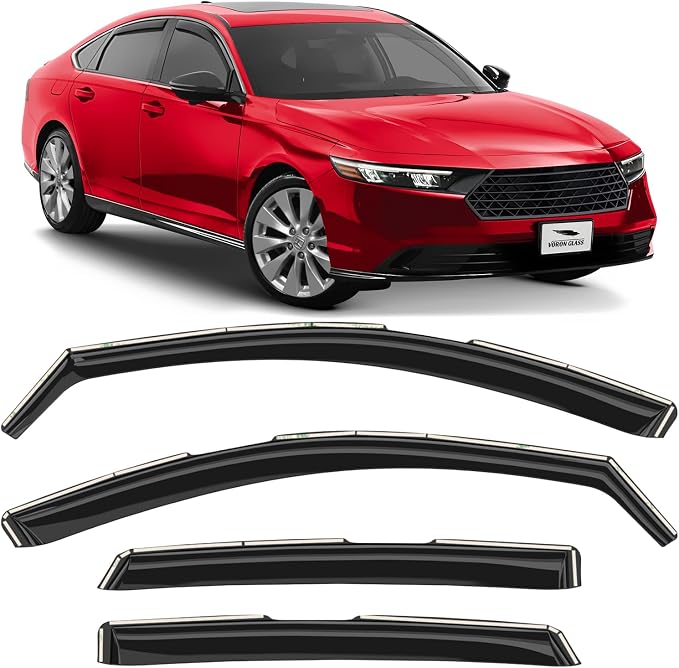 Voron Glass in-Channel Extra Durable Rain Guards for Honda Accord 2023-2026, Window Deflectors, Vent Window Visors, 4 Pieces - 200860