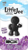 Little Joe 96405 Black Velvet Scent Car Air Freshener Vent Clip, Fights Odors for up to 45 Days, Long-Lasting Freshness, Cute Car Odor Eliminator, Pack of 1