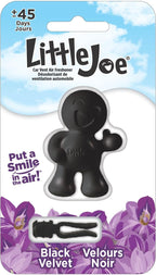 Little Joe 96405 Black Velvet Scent Car Air Freshener Vent Clip, Fights Odors for up to 45 Days, Long-Lasting Freshness, Cute Car Odor Eliminator, Pack of 1