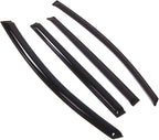 WD2-838 Dark Smoke 4 Pcs Set Window Visor (Outside Mount) Deflector Rain Guard Compatible with 2010-2017 Nissan Leaf