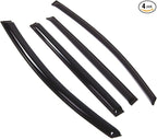 Outside Mount Window Vent Visors Rain Guards Compatible with Nissan Leaf 2010-2017 | Side Window Wind Deflectors Rain Shields | Smoke Tinted, 4 Pcs Set, DGWV-838