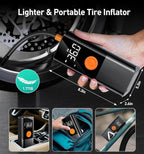 Tire Inflator Portable Air Compressor, Air Pump for Car with Pressure Gauge,Tire Inflator for Car Motorcycle Bike Pump