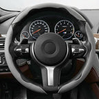 3PCS/Set Car Steering Wheel Cover, Leather Segmented Anti-Slip Automotive Wheel Protector, Soft Breathable Vehicle Steering Protection Covers, Universal Interior Accessories (Gray)