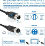 4 Pin Camera Cable with Corrugation Tube Cover, Aviation Extension, Video Cable for Backup Camera Rear View System RV Truck Trailer Bus Car Waterproof (65FT/20M)