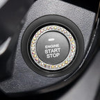 Bling Car Engine Start Ring Decals, 2PCS Crystal Rhinestone Vehicle Push Start Button Cover Sticker, Key Ignition Knob Ring, Sparkling Automotive Interior Accessories (AB Color)