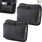 2 PCS Car Seat Side Storage Pocket, PU Leather Multifunctional Car Interior Organizer Bag for Phone Keys Sunglasses Wallet Holder, Universal for Cars Seat Door Console (Black)