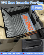 Dog Car Seat for Large Dogs, Back Seat Extender for Dogs, Foldable Pet Car Seat with Waterproof Oxford Fabric and Non-Slip Bottom, All-Around Protection and Strong Support, Grey