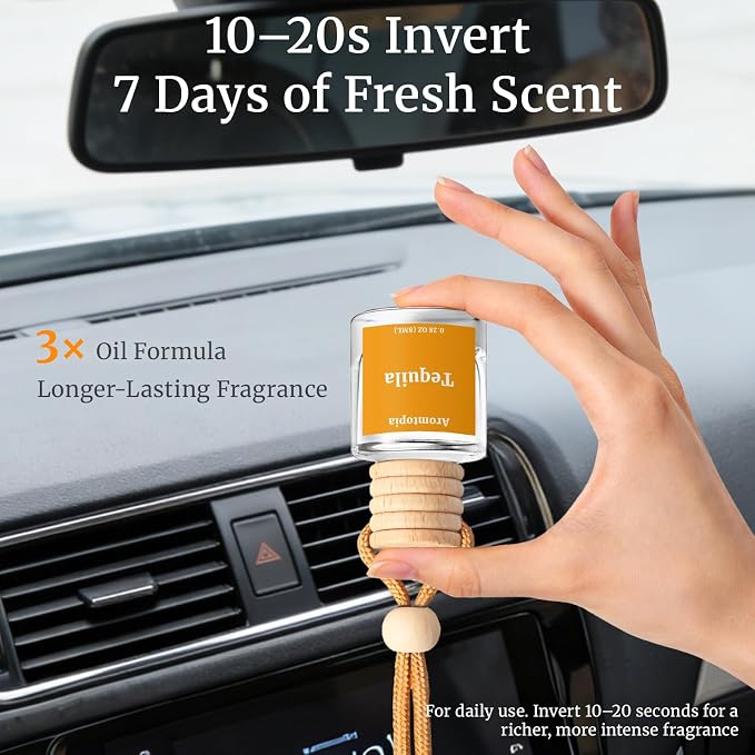 Car Air Fresheners, Hanging Car Essential Oil Diffuser Ocean Breeze, Aromtopia Long-Lasting Refreshing Odor Eliminator 2 Pack