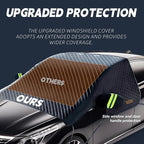 Windshield Cover for Ice and Snow, Extra Large Car Snow Cover Protect Front Windshield & Rearview Mirror, Magnetic Anti-Snow Cover Universal Fit for Most Vehicle Medium (Front Cover)
