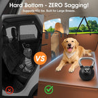 Hard Bottom Dog Car Seat Cover for Back Seat, 52"x65" Waterproof PU Leather Hammock with Side Flaps, Non-Slip Heavy Duty Protector for SUVs & Mid-Size Trucks, Supports Up to 450 lbs – Brown