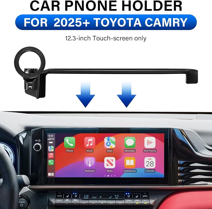 Magnetic Car Phone Holder for Toyota Camry XLE/XSE 2025-2026 Accessories | 12.3-Inch Screen, 2026 Toyota Camry Cell Phone Mount for Magsafe iPhone, 360° Hands-Free No Air Vent Blockage Stable Stand