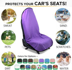 Waterproof Sweating Car Seat Cover for Post Gym Workout, Running, Swimming, Beach and Hiking, Universal Fit Non-Slip Bucket Seat Protector for Cars SUV Trucks, Machine Washable (Purple)