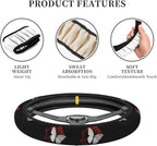 Elastic Butterfly Car Steering Wheel Cover Protector Upgrade Thicken,Red Flower Black,Anti Slip Stretchy Soft Car Interior Decor for Diverse Cars Truck SUV for Men Women Universal 15 Inch