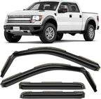 in-Channel Incredibly Durable Rain Guards for Ford F-150 SVT Raptor 2011-2014 SuperCrew, Original Window Deflectors, Vent Window Visors, Vent Deflector, 4 pcs.- 611196