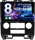 4G+64G Car Radio Stereo for Ford Escape 2007-2012: Upgrade Android 15 9" Touchscreen Head Unit Wireless CarPlay Android Auto, BT 5.4, WiFi 6, GPS, FM, RDS, EQ, SWC, 1080P Backup Camera