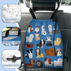 Car Trash Bag Hanging Back of Seat Waterproof Small Cute Printed One-Handed Strap Drawstring Garbage Bags for Car-Cute Animal Dogs