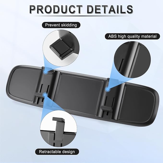 Frameless Rear View Mirror, Universal 11.81'' (300mm), Wide Angle Panoramic Convex Rearview Mirror, Clip-on to Original to Eliminate Blind Spot for Cars SUV Trucks