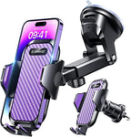 Phone Holders for Your Car 2026 Ultimate Phone Mount Military-Grade Windshield Dashboard Vent【Newest Best Strongest】 Cell Phone Car Mount for iPhone 16 Pro Max 15 Samsung Android,Purple