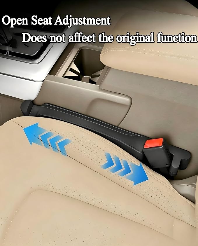 Car Seat Gap Filler with Hook, Seat Gap Filler Organizer Universal Fit Crevice Blocker Plug to Fill Gap Between Seat and Console Stop Things from Dropping 2 Pack