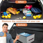 Collapsible Car Trunk Organizer,Wardrobe Clothes Organizer,Portable Space Saving Multipurpose Storage Basket with Handles