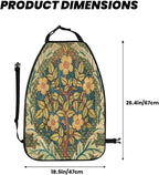 William Morris Vintage Floral Car Seat Back Kick Protectors Kick Mats With Storage Pockets For Vehicles To Protect From Dirt Mud Scratches 2 Pack