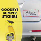 Automotive Adhesive Remover, Goo & Grime Cleaner for Bumper Stickers, Decals, Tree Sap, Brake Dust, Bird Droppings, Gum, Spray Paint, Asphalt, 24 oz with MicroFiber Buffing Towel