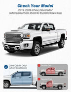 Low Profile Window Rain Guards Compatible with 2019-2026 Silverado/GMC Sierra 1500, 2020-2026 Silverado/GMC Sierra 2500HD/3500HD Crew Cab, Outside Mount Window Vent Visors, 4pcs