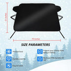 Windshield Cover for Ice and Snow for 2016-2024 2025 2026 Mercedes-Benz Metris Van Windshield Covers SagProof Protector fits Metris Accessories Sunscreen Snow Cover with Rear Mirror Cover