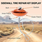2 Pcs Sidewall Tire Repair Kit, Tire Puncture Repair Kit Portable Sidewall Emergency Repairs Tool Compatible with ATV UTV SXS Lawnmower Tractor RZR Talon KRX