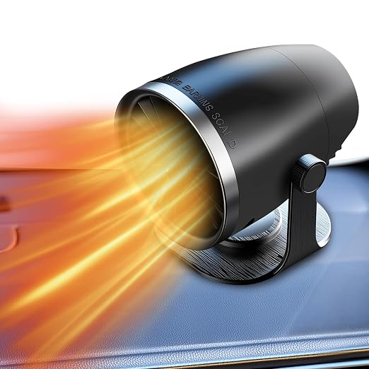 Portable Heater, 12V Car Heater with Heating & Cooling 2 in 1 Car Defroster, 360° Rotary Portable Heaters for Car, Unrestricted Current Car Warmer for Auto Truck SUV Vehicle