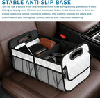 Car Trunk Organizer, Car Organizers and Storage, Large Capacity Vehicle Storage Bag with 6 Pockets, Auto Accessories Foldable & Portable Cargo Organizers for SUV Minivan Truck (White)