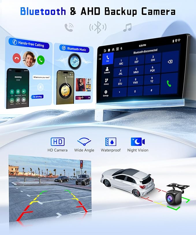 4G+128G Car Radio Stereo for Toyota Sienna 2011-2014, 9inch HD in-Cell Touch Screen/5Ghz WiFi/Android 15/Wireless CarPlay/Android Auto/GPS/5.0Bluetooth/FM/RDS/SWC/AHD Backup Camera