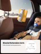 Car Headrest Tablet Holder - [Extension Arm] Upgrade Adjustable Tablet Car Mount for Back Seat, Road Trip Essentials for Kids, for 4.7-11" Device like iPad Pro, Air, Mini, Galaxy, Fire, White