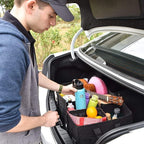 Trunk Organizer for SUV, Sturdy Car Organizer, Non-Slip Bottom, Folded Storage Organizer for Sedan, Van, Jeep, Grocery, Car Organization for Men, Women, Large 3 Compartments, Classic Blk