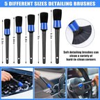 Car Cleaning Kit, Car Vacuum Interior Detailing Cleaner Kit with High Power Handheld Vacuum, Brush Set, Windshield Tool, Duster, Towels, Complete Car Care Tools for Women (Blue)