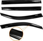 Tape-on Rain Guards for Volkswagen (VW) Tiguan 2024-2018 | Shatterproof, Easy Install, Extra Durable, Fits Great, High Quality, Black Auto Accessories, Side Window Deflector & Visors