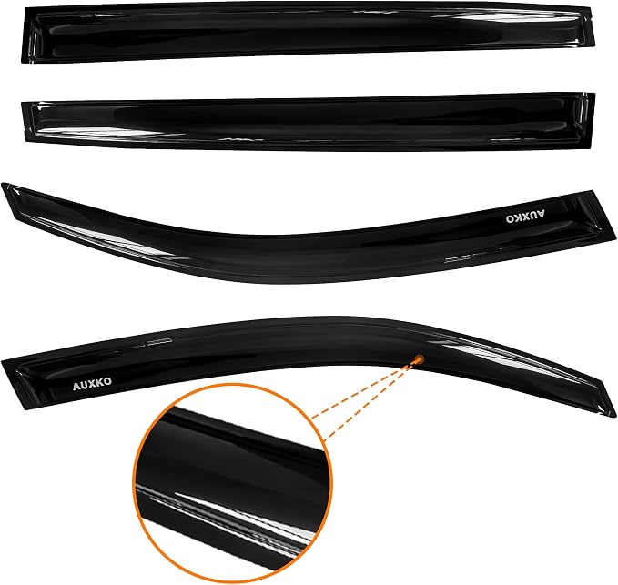 Tape-on Rain Guards for Volkswagen (VW) Tiguan 2024-2018 | Shatterproof, Easy Install, Extra Durable, Fits Great, High Quality, Black Auto Accessories, Side Window Deflector & Visors