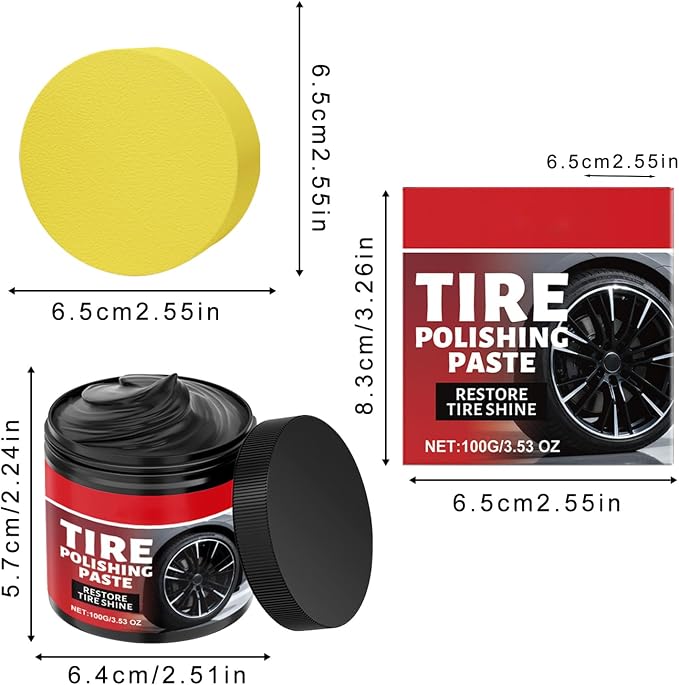 2pcs Car Tire Shine with Sponge,Tire Coating Paste, Tire Polishing Paste,Car Tire Shine for Trucks Sedans RVs SUV