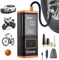 Tire Inflator Portable Air Compressor - 150PSI Car Tires Air Pump with Tire Pressure Gauge Led Light, 7500mAh Battery & 12V DC Smart Tire Inflator for Car, Motorcycle, Bike Tire, Ball