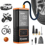 Tire Inflator Portable Air Compressor - 150PSI Car Tires Air Pump with Tire Pressure Gauge Led Light, 7500mAh Battery & 12V DC Smart Tire Inflator for Car, Motorcycle, Bike Tire, Ball