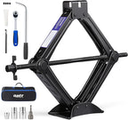 2 Ton Scissor Jack, 15 pc. Dual-Action Car Scissor Jack Kit for Sedan SUV MPV with Ratchet Wrench Drill Sockets, 4409 lb. Portable Car Jack and Stand Kit for Spare Tire Changing