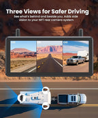 RV Backup Camera Wireless System: Left/Right Side Cameras | Adjustable Angle IR Night Vision, IP69K Waterproof, Works Only with WF1, for Class A/B/C Motorhome, 5th Wheel, Travel Trailer