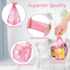 Mini Car Trash Can Bags for Auto Trash Bin, 120 Count Small Garbage Organizer Bags Tear-Resistant, Liner Refills (Vehicle Trash Can is not Included), Pink