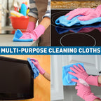 Blue Microfiber Towels Bulk-400 Pack, Cleaning Cloths Bulk, Microfiber Towels for Cars, Cleaning Rags Blue (12x12 inches)