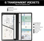 1Pack Car Registration and Insurance Holder,Car Document Holder for Cards License with Magnetic Shut,Vehicle Glove Box Car Organizer for Documents, Cards, License(Carbon Fiber Black)