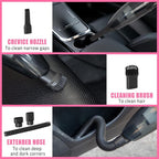 Car Cleaning Kit, Car Vacuum Interior Detailing Cleaner Kit with High Power Handheld Vacuum, Brush Set, Windshield Tool, Duster, Towels, Complete Car Care Tools for Women (Pink)