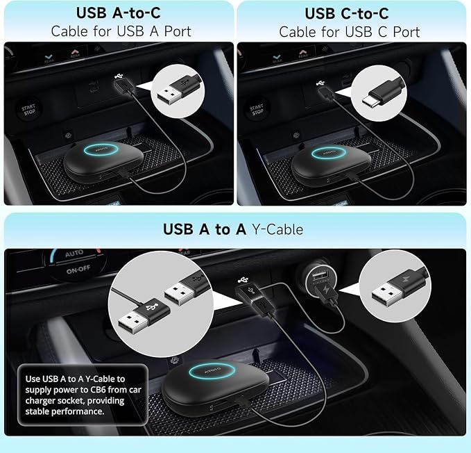 Wireless CarPlay&Android Auto Adapter with 4G LTE Magic AI Box | GPS, Full Android OS, OBD II, Gemini 3.0, Enjoy Video & Music Apps, Plug & Play for Factory Wired CarPlay & Android Auto